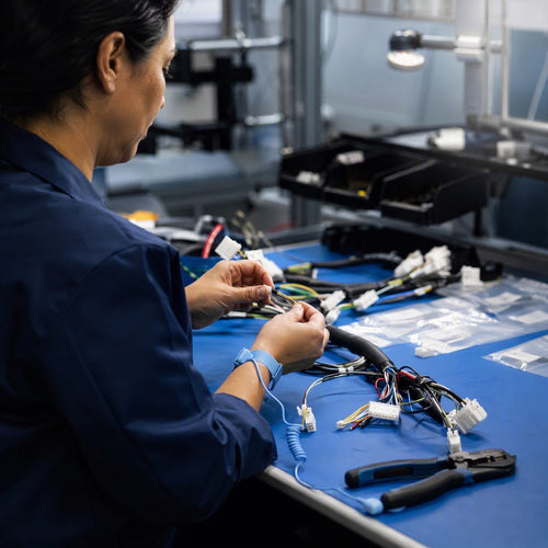Cable Assembly Workstation with Integrated Tool Organizer