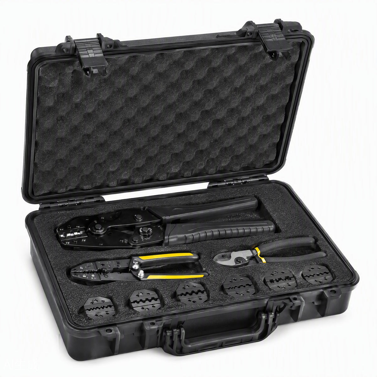 Cable Crimping Tool Kit with Interchangeable Dies