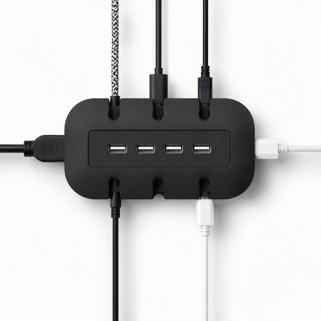 Desktop Cable Management Hub with 4 USB Ports