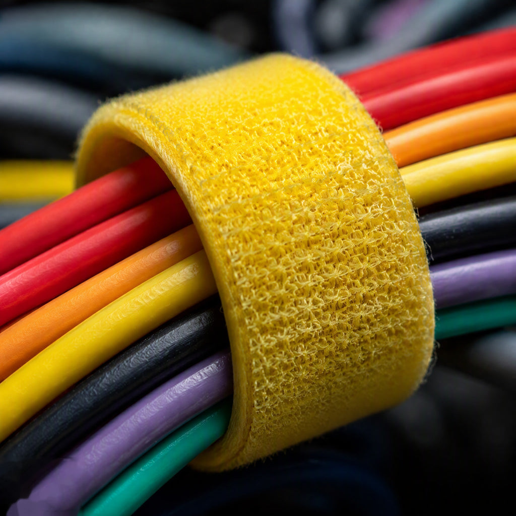 Hook & Loop Cable Ties 6" Reusable Multi-Color 50-Pack