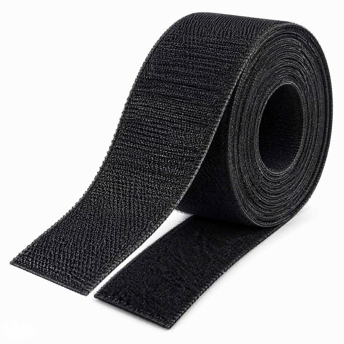 Hook & Loop Cable Wrap Roll 1" x 15ft Black