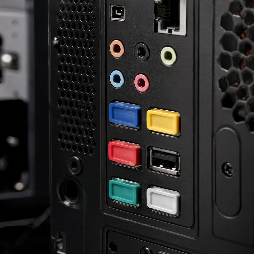 USB-A Port Blocker Dust Plugs with Key 50-Pack